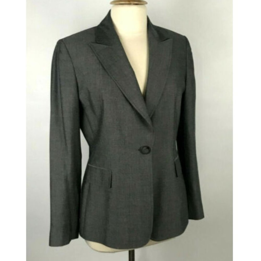 Tahari ASL Single Button Peaked Collar Blazer